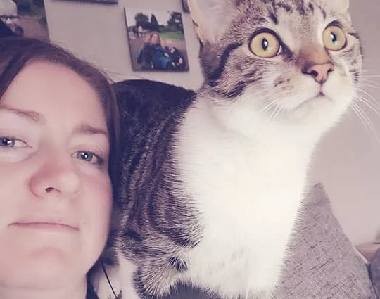 Pet Sitter with her cat