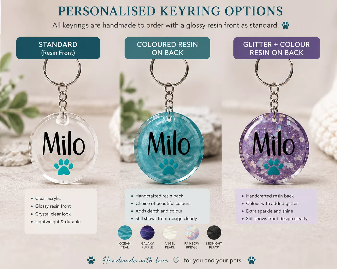 Personalised Acrylic Resin Keyrings