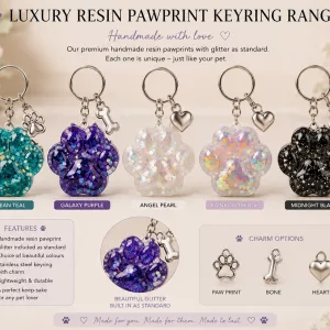 Luxury Handmade Resin Pawprint Keyring